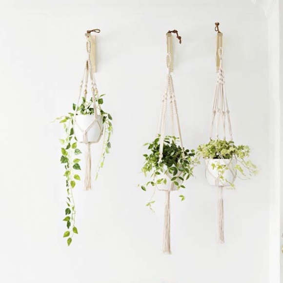 Set of 4 🌿 boho macramé plant hangers woven - Picture 5 of 6
